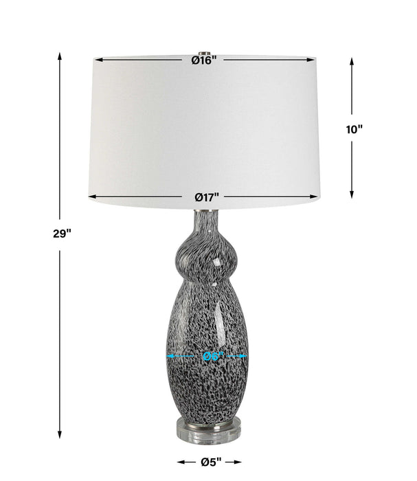 Velino - Curvy Glass Table Lamp - Dark Gray