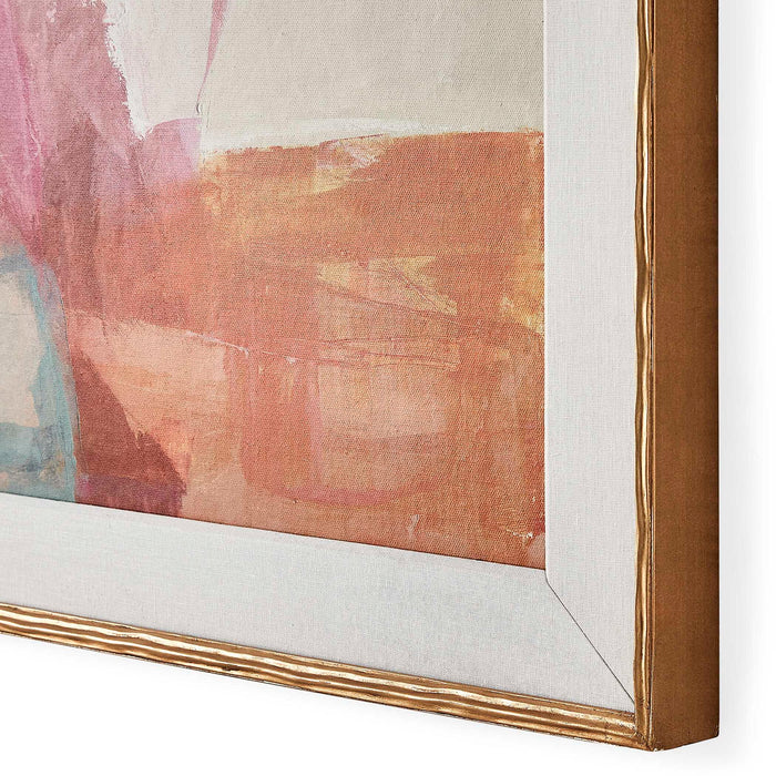 On The Right Path - Framed Canvas - Blue / Brown / Gold