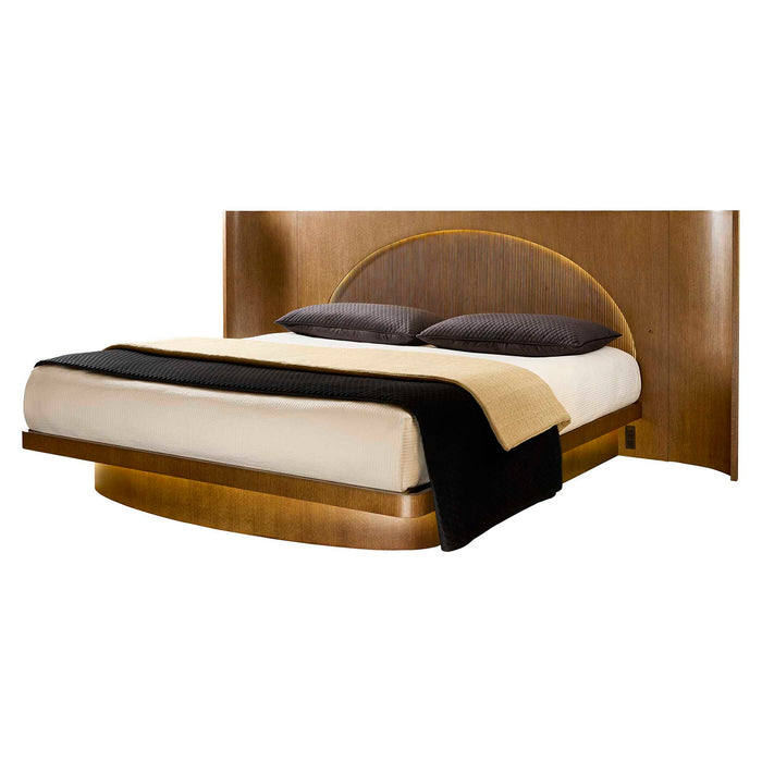 High Light - Lighted Platform Bed, King - Brown