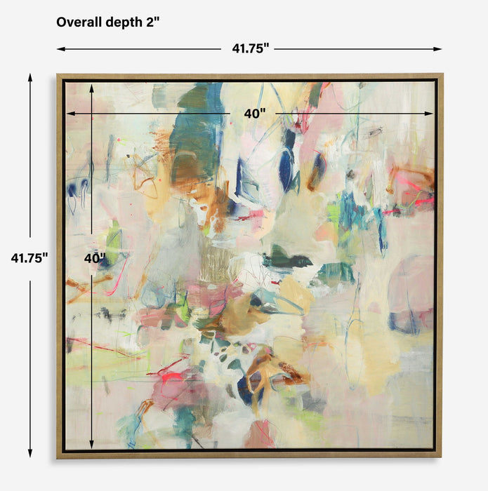 Party Time - Framed Abstract Art - Beige