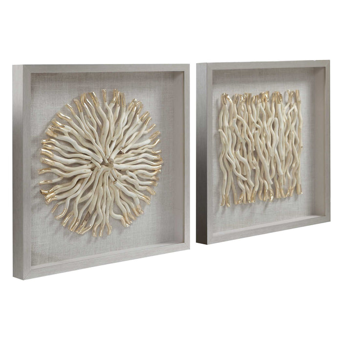 Leone - Shadow Boxes (Set of 2) - Brown / Gold / Silver