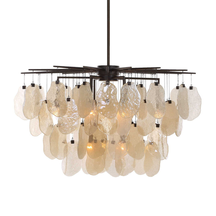 Seeded Shield - 8 Light Chandelier