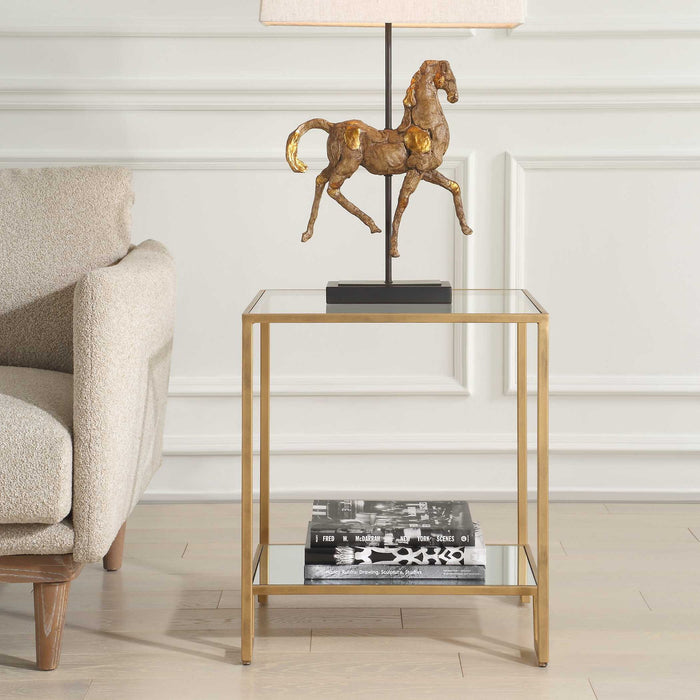 Accent End Table - Antique Gold
