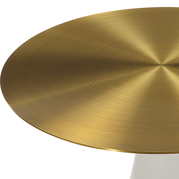 Ghost - Accent Table - Brass / White