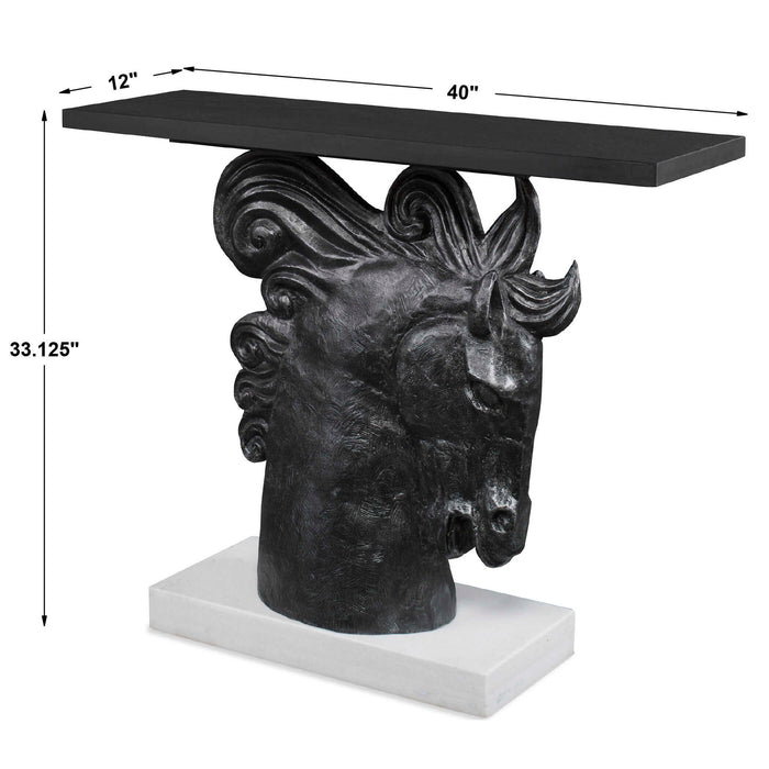 Friesian - Console Table - Bronze / Gray / White