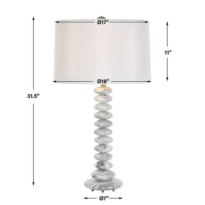 Washed Stones - Table Lamp - White