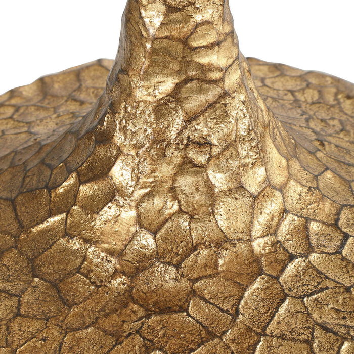 Chiseled - Side Table - Gold / White