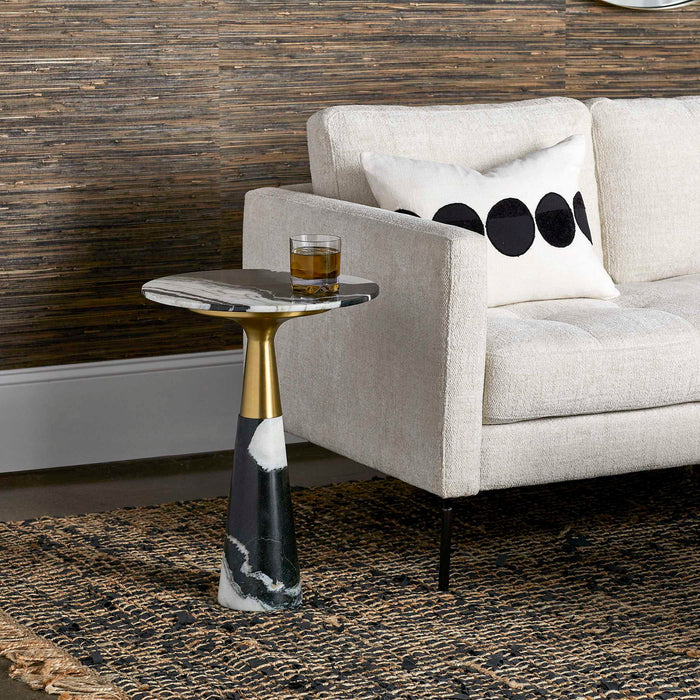 Panda - Accent Table - Black / Brass / White