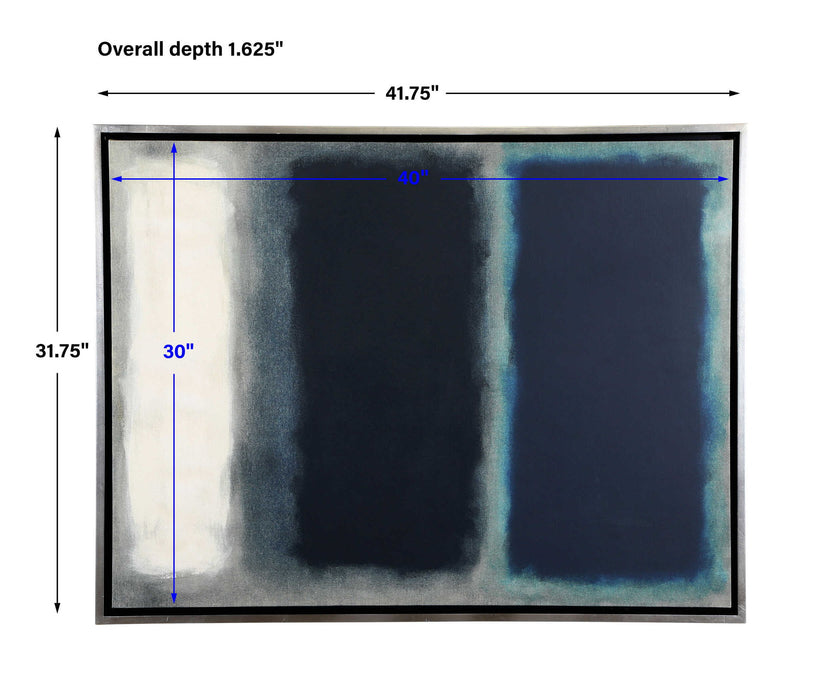 Solstice 2 - Framed Canvas - Black / Blue / Gray