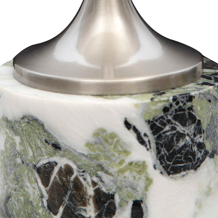 Pirouette - Accent Table - Green / Nickel / White