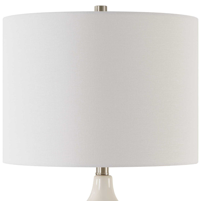 Ceramic & Fabric Table Lamp - White