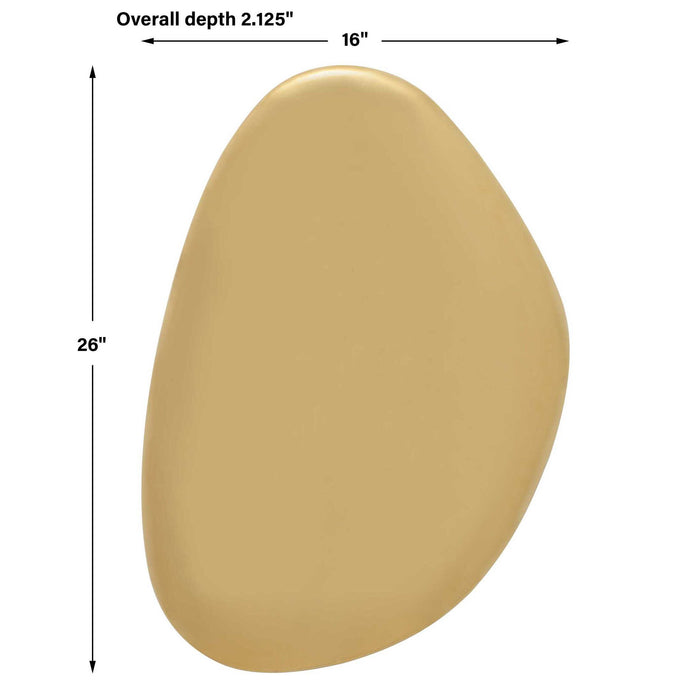 Jelly Bean - 26" x 16" Wall Sculpture - Gold