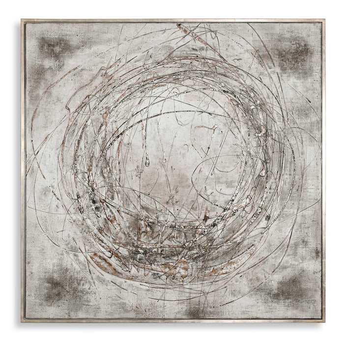 Graffiti - Hand Painted Canvas - Gray / White