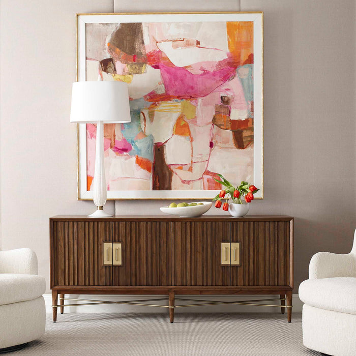 On The Right Path - Framed Canvas - Blue / Brown / Gold