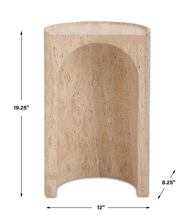 Basilica - Accent Table - Brown / White