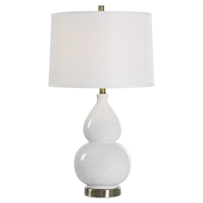 Ceramic Table Lamp - White Fabric