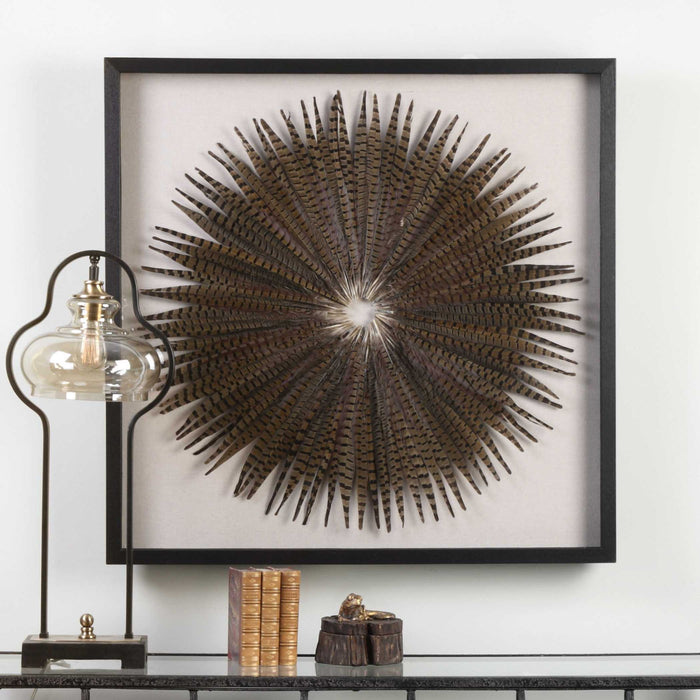 Feather Burst - Shadow Box - Black / Brown