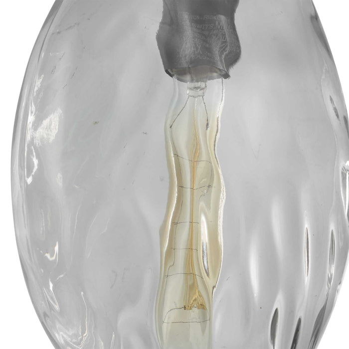 Campester - 1 Light Watered Glass Mini Pendant - Pearl Silver