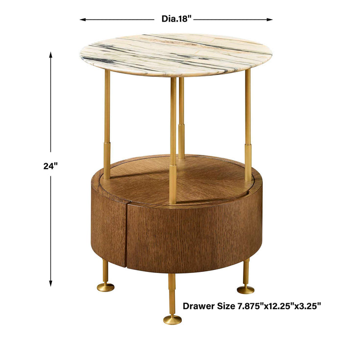 By Your Side - Table - Brass / Woodtone / White