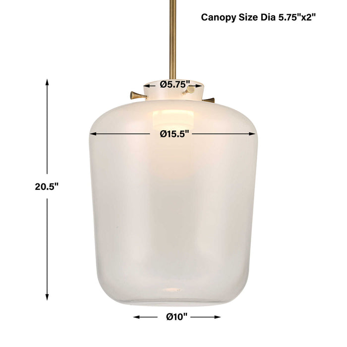 Opalescence - 1 Light Pendant - Brass / White