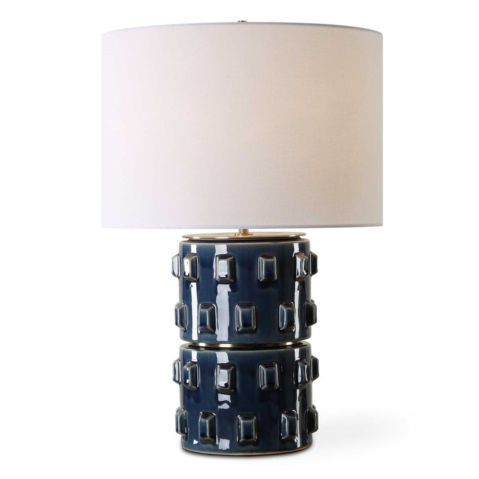 Table Lamp - Dark Blue & White