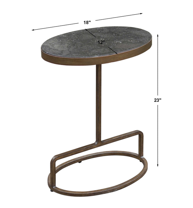 Jessenia - Stone Accent Table - Dark Gray