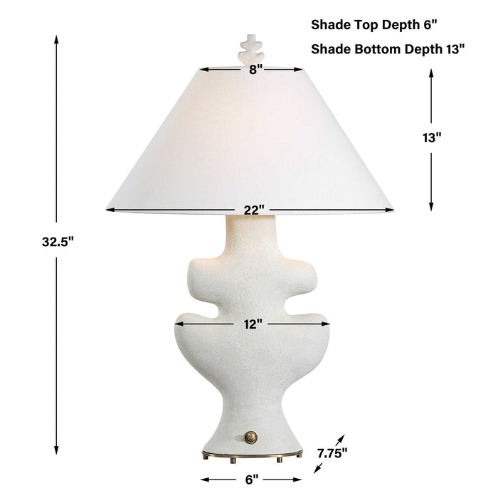 Frosted Leaf - Table Lamp - White
