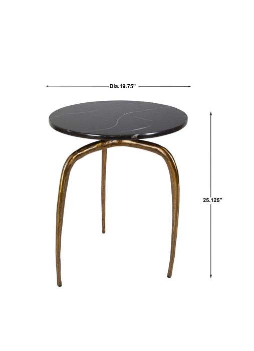 Wishbone - Side Table - Black / Gold