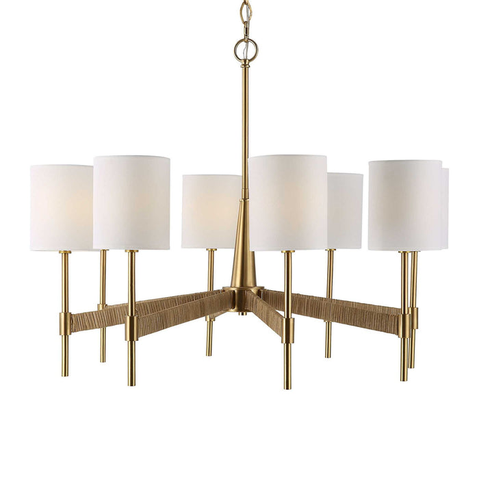 Lautoka - Rattan 8 Light Chandelier - Light Brown