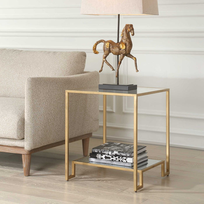 Accent End Table - Antique Gold