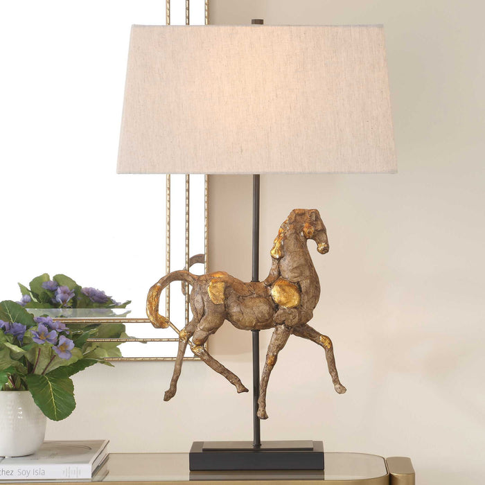 Table Lamp - Aged Brown / Black
