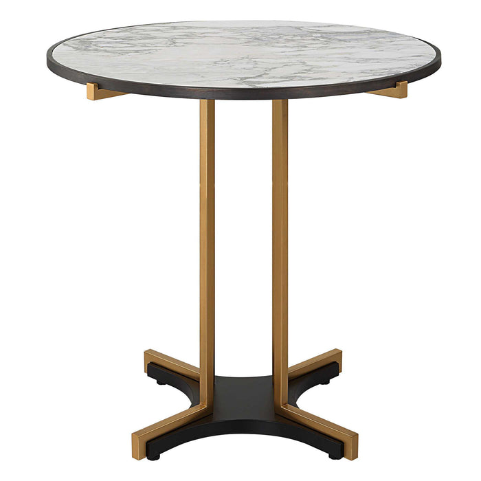 Resplendent - Bistro/Hall Table - Black / Brass / White