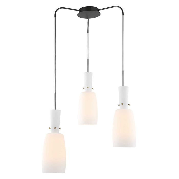 Pinion - 3 Light Pendant - Bronze / White