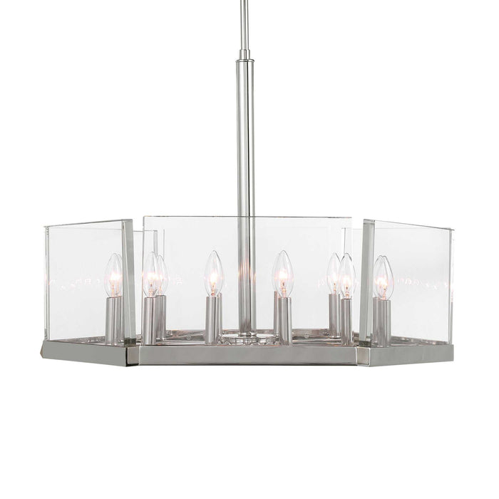 Crystal Ingot - 12 Light Pendant - Nickel / Silver