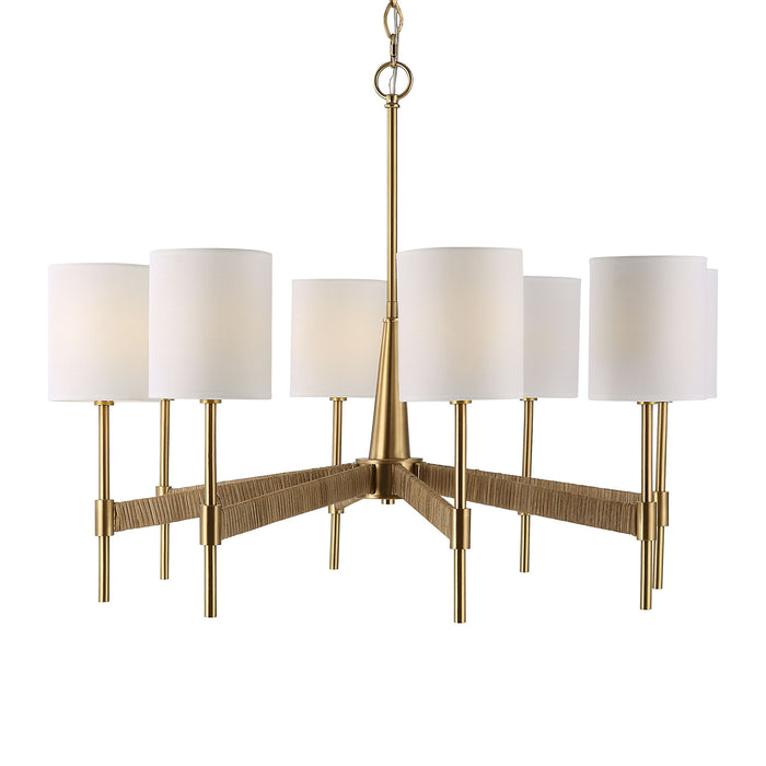 Lautoka - Rattan 8 Light Chandelier - Light Brown