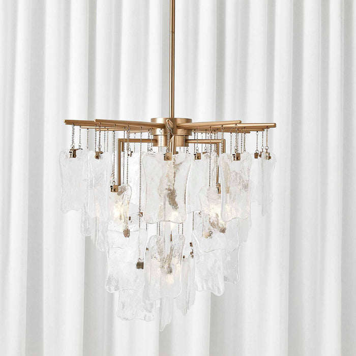 Seeded Shield - 8 Light Chandelier