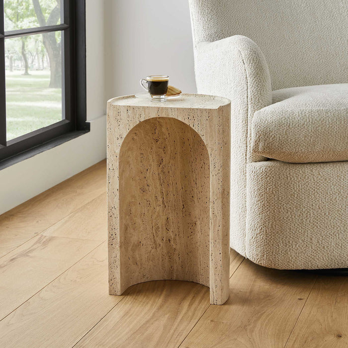 Basilica - Accent Table - Brown / White