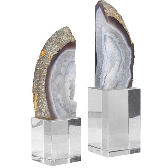 Amiya - Bookends (Set of 2) - Blue / Gray / White