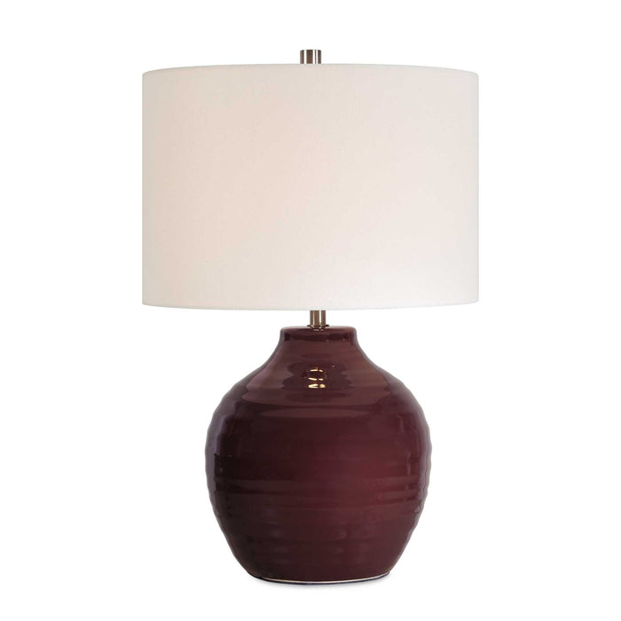 Table Lamp - Ruby Red / Antique Brass