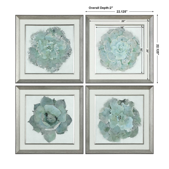 Natural Beauties - Botanical Prints (Set of 4) - Light Blue