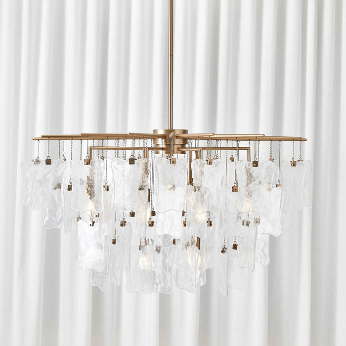Seeded Shield - 8 Light Chandelier