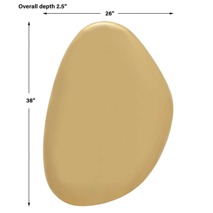 Jelly Bean - 26" x 38" Wall Sculpture - Gold