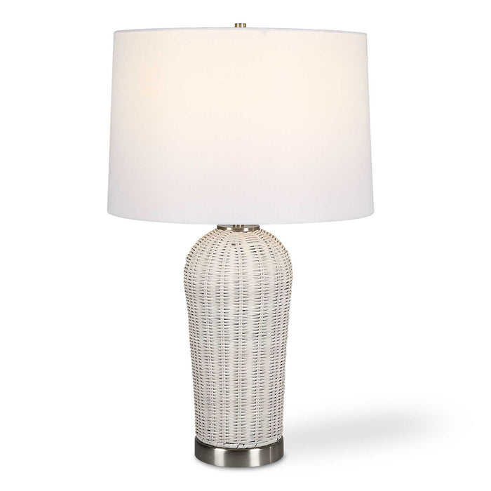 Rattan Table Lamp - White