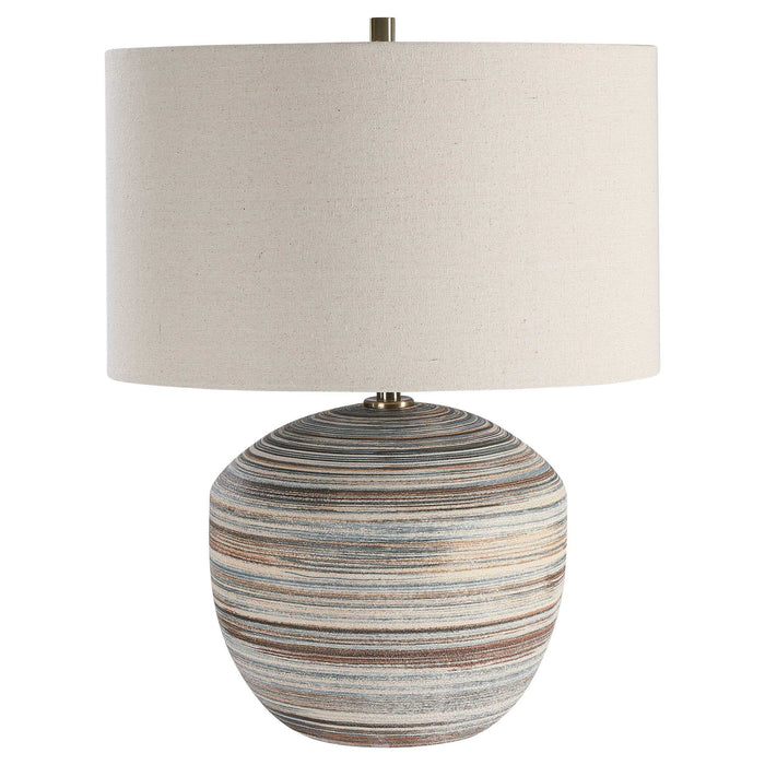 Prospect - Striped Accent Lamp - Light Brown