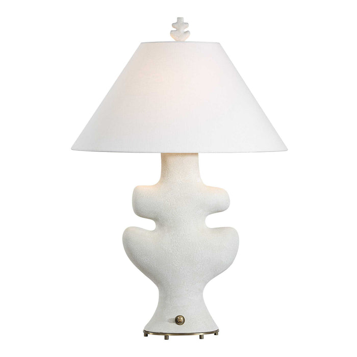 Frosted Leaf - Table Lamp - White