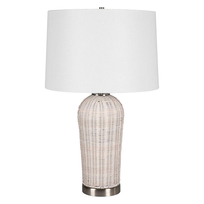 Rattan Table Lamp - White