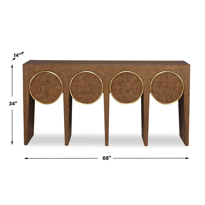 Full Circle - Console Table - Woodtone / Brass