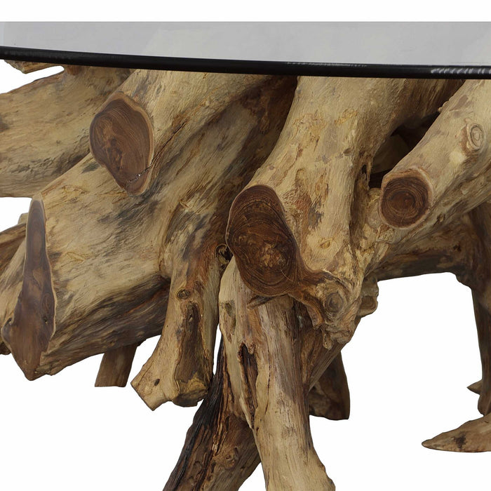 Center Root - Round Glass Coffee Table