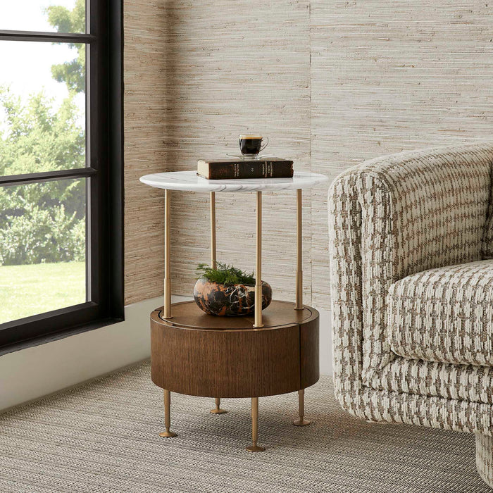 By Your Side - Table - Brass / Woodtone / White