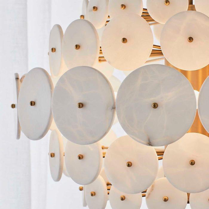Alabaster Radiance - 8 Light Pendant - Brass